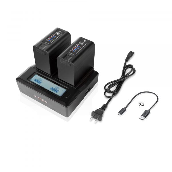 SHAPE BP-975 Batteries with Dual LCD Charger for Canon and RED® KOMODO™ - SHAPE wlb