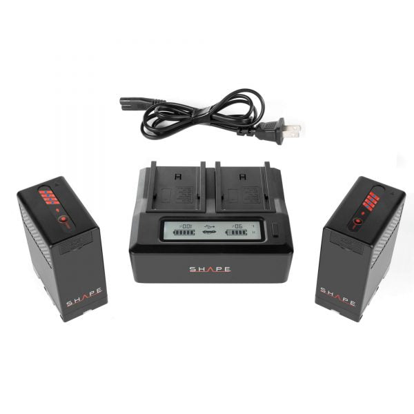 SHAPE BP-U65 Batteries with Dual LCD Charger for Sony - SHAPE wlb