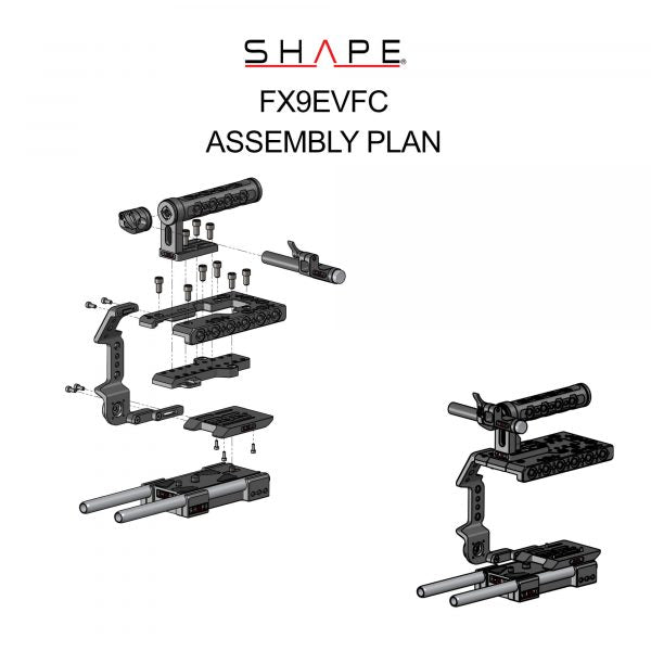 SHAPE Camera Cage, Top Handle, Rod Bloc System and View Finder Mount for Sony FX9