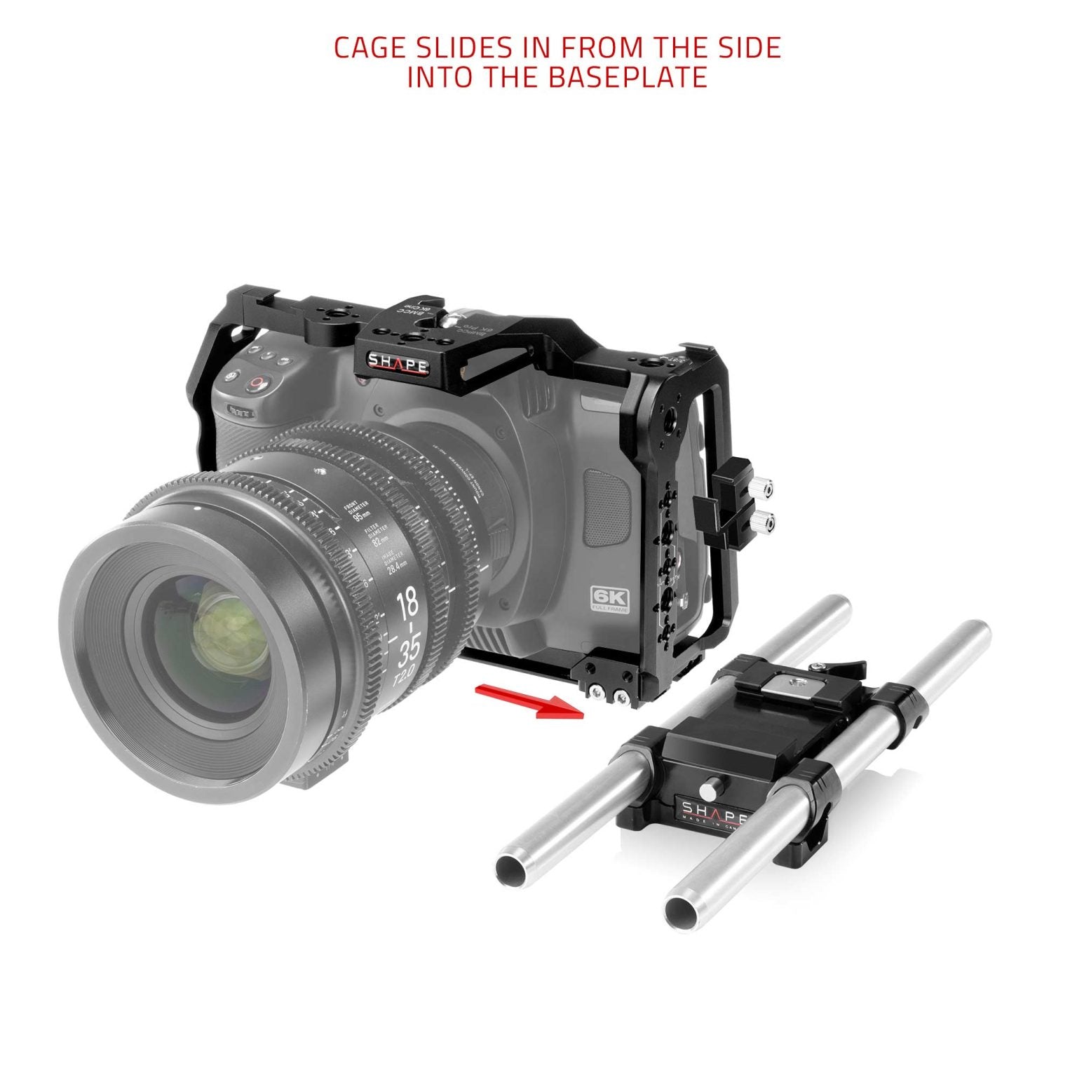 SHAPE Camera Cage, Top Handle and Rod Bloc System for Blackmagic Cinema Camera 6K/6K PRO/6K G2