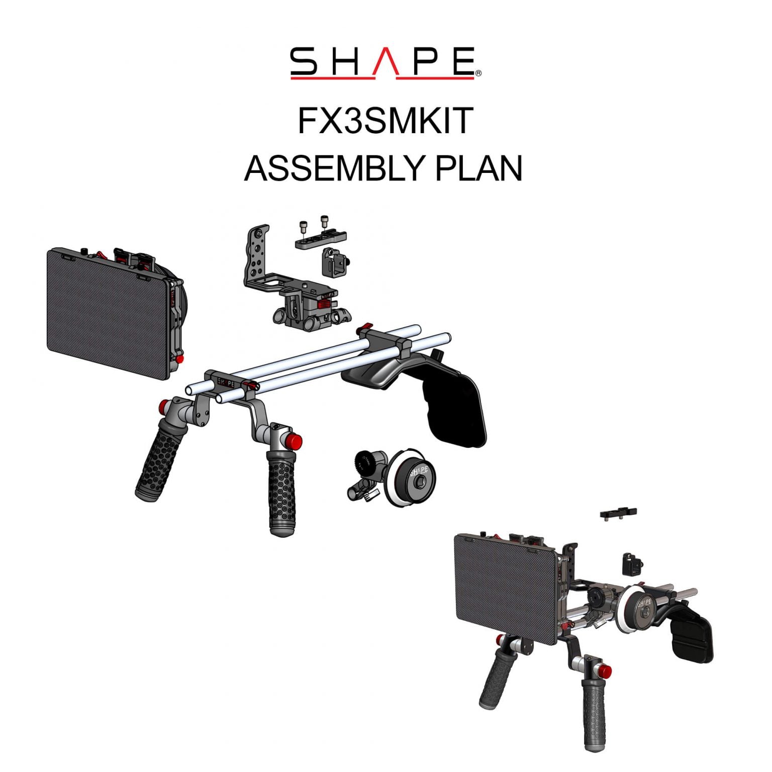 SHAPE Shoulder Mount Kit for Sony FX3/FX30