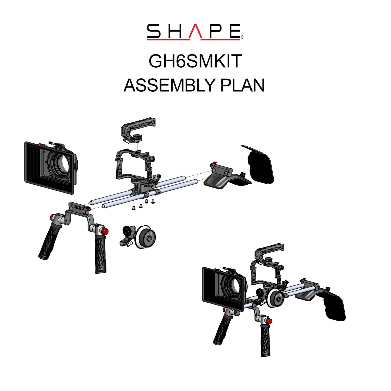 SHAPE Shoulder Mount Kit for Panasonic Lumix GH6 - SHAPE wlb
